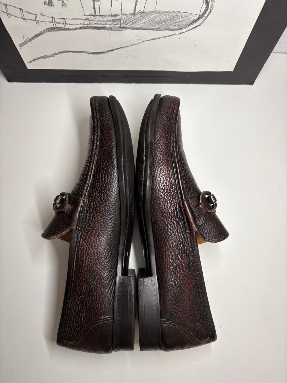 Magnanni Blas III Men's Brown Leather Moc Toe Bit Loafers Size US 9.5 - Picture 10 of 16